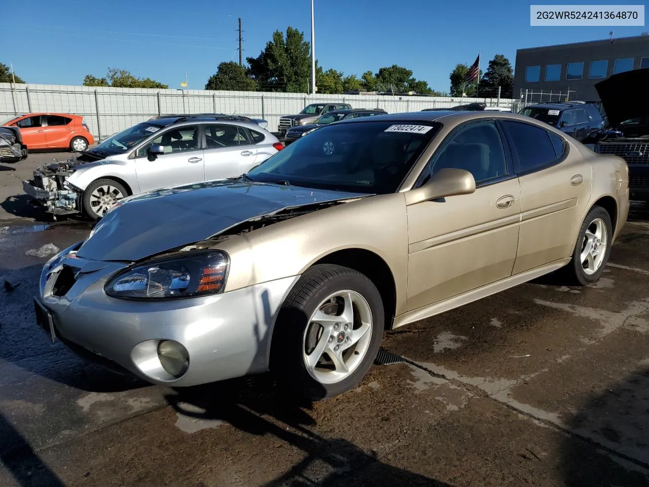 2004 Pontiac Grand Prix Gtp VIN: 2G2WR524241364870 Lot: 73022474