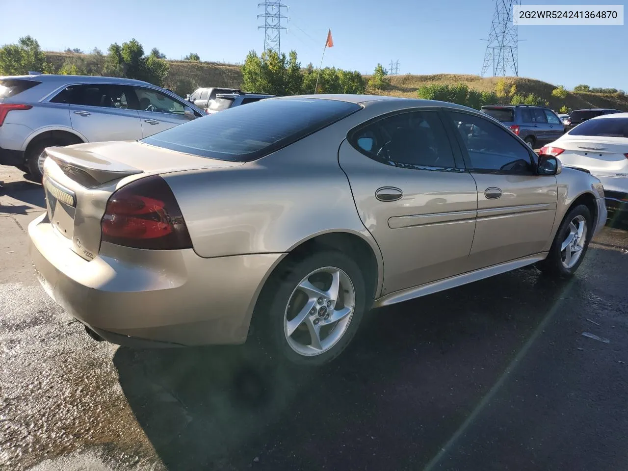 2004 Pontiac Grand Prix Gtp VIN: 2G2WR524241364870 Lot: 73022474