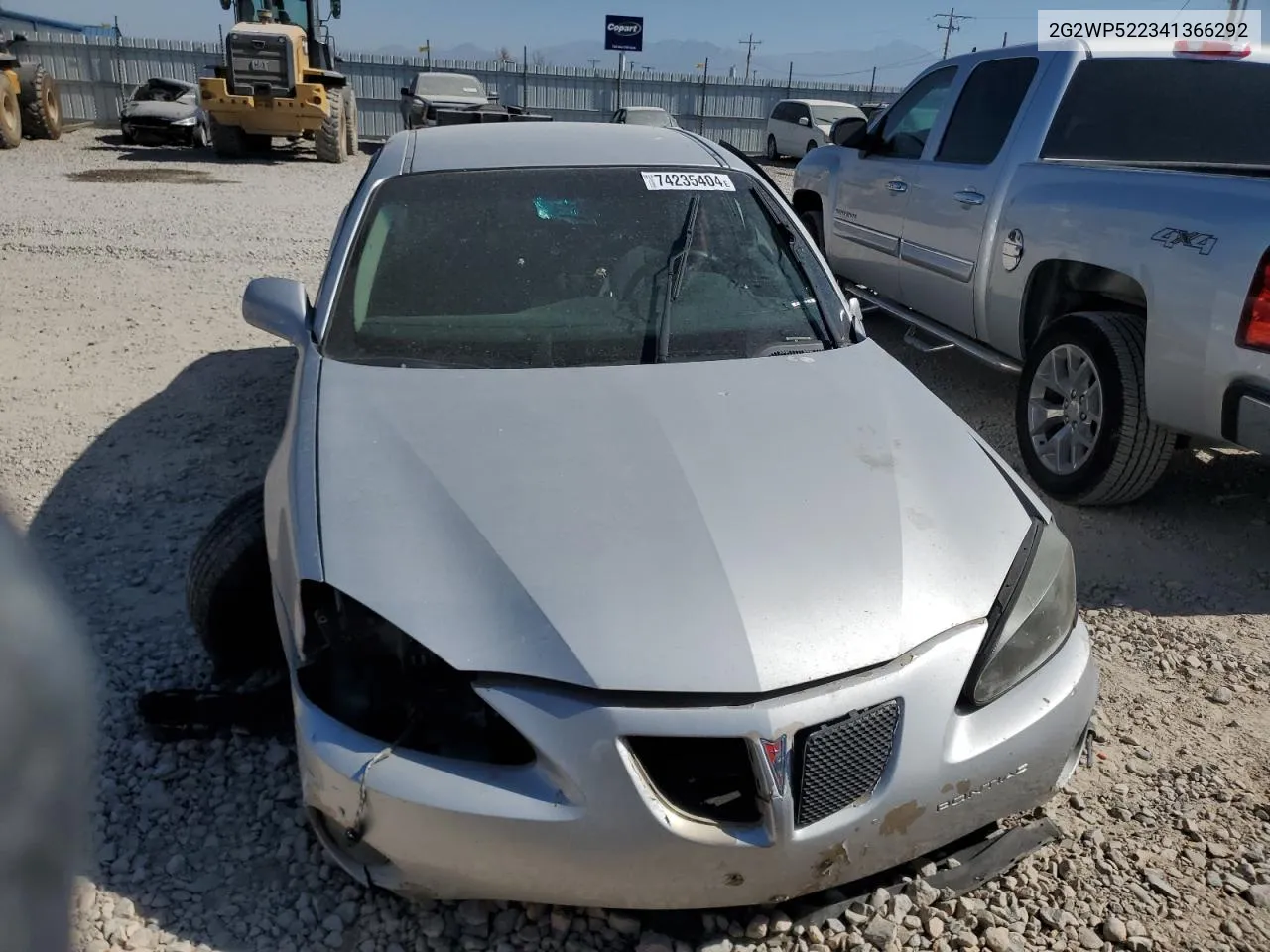 2004 Pontiac Grand Prix Gt VIN: 2G2WP522341366292 Lot: 74235404