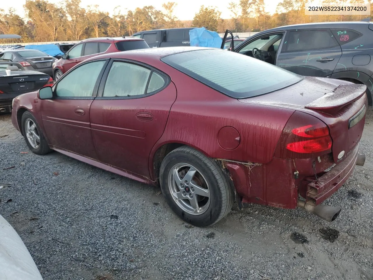 2004 Pontiac Grand Prix Gt2 VIN: 2G2WS522341374200 Lot: 75889784