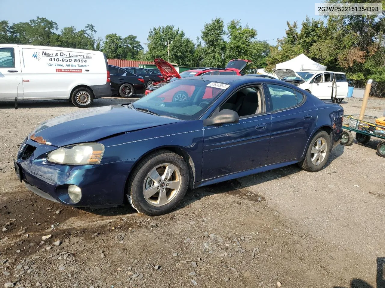 2005 Pontiac Grand Prix VIN: 2G2WP522151354398 Lot: 65634954