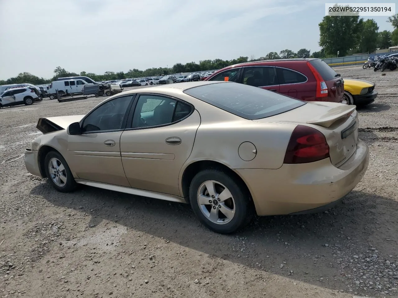 2005 Pontiac Grand Prix VIN: 2G2WP522951350194 Lot: 68489874