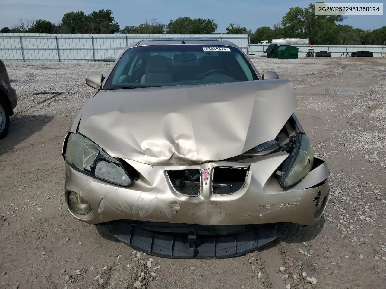 2005 Pontiac Grand Prix VIN: 2G2WP522951350194 Lot: 68489874