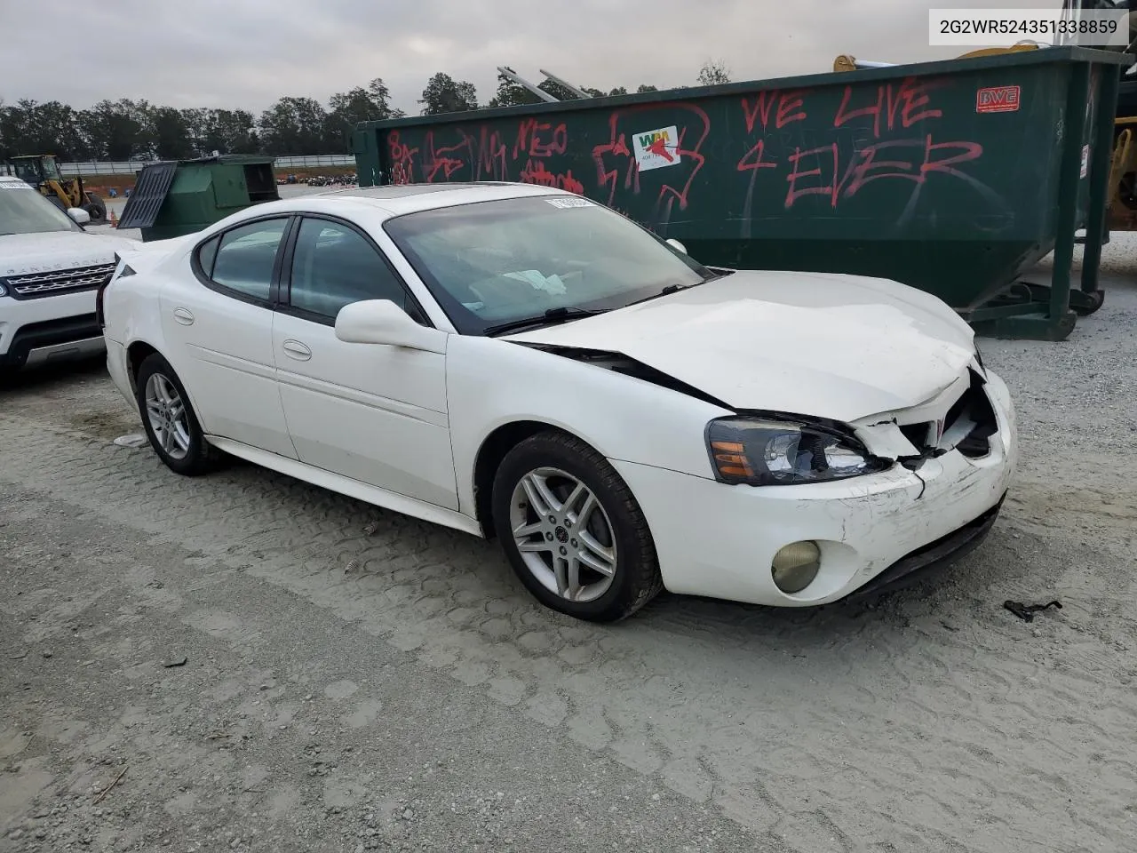 2005 Pontiac Grand Prix Gtp VIN: 2G2WR524351338859 Lot: 71636624