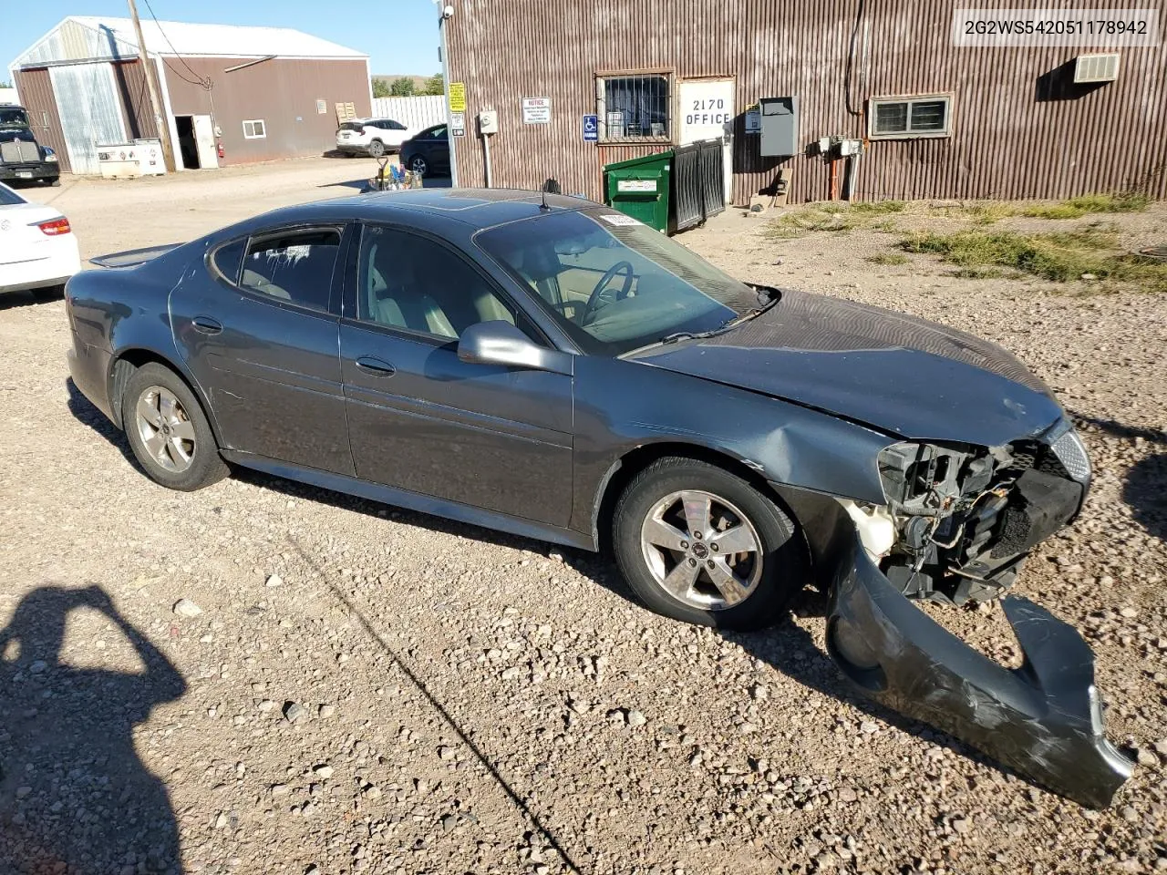 2005 Pontiac Grand Prix Gt VIN: 2G2WS542051178942 Lot: 72231254