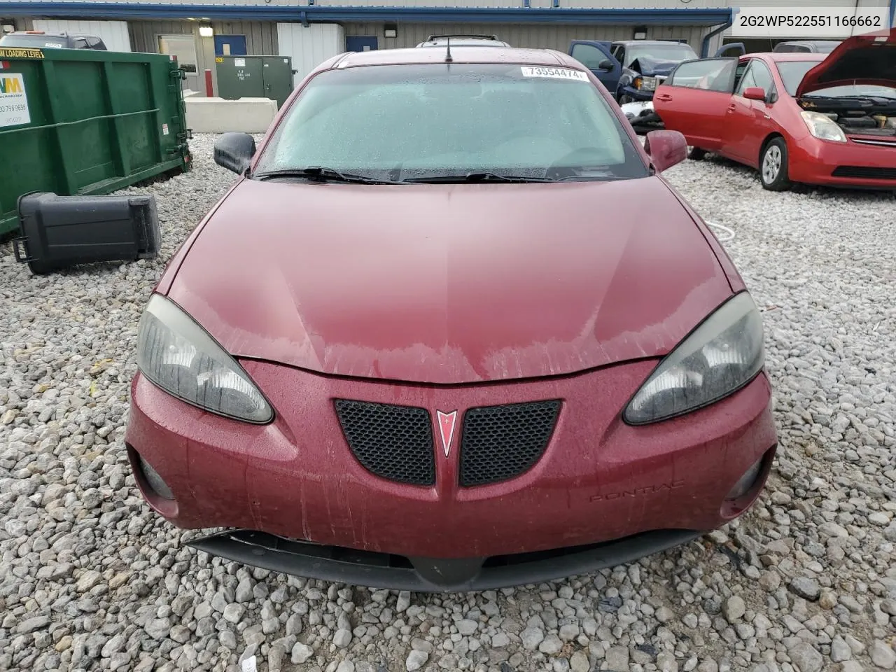 2005 Pontiac Grand Prix VIN: 2G2WP522551166662 Lot: 73554474