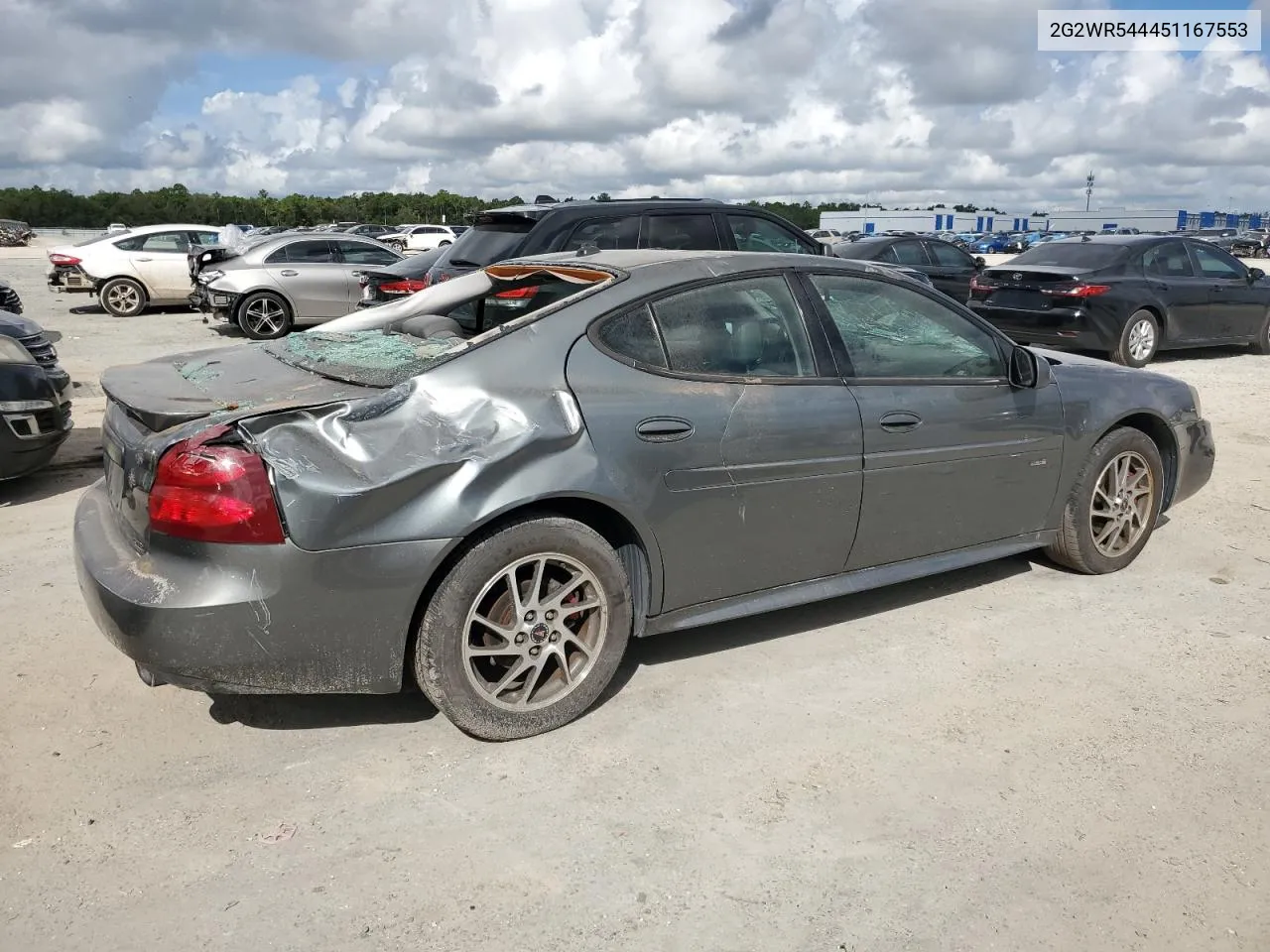 2005 Pontiac Grand Prix Gtp VIN: 2G2WR544451167553 Lot: 73855504