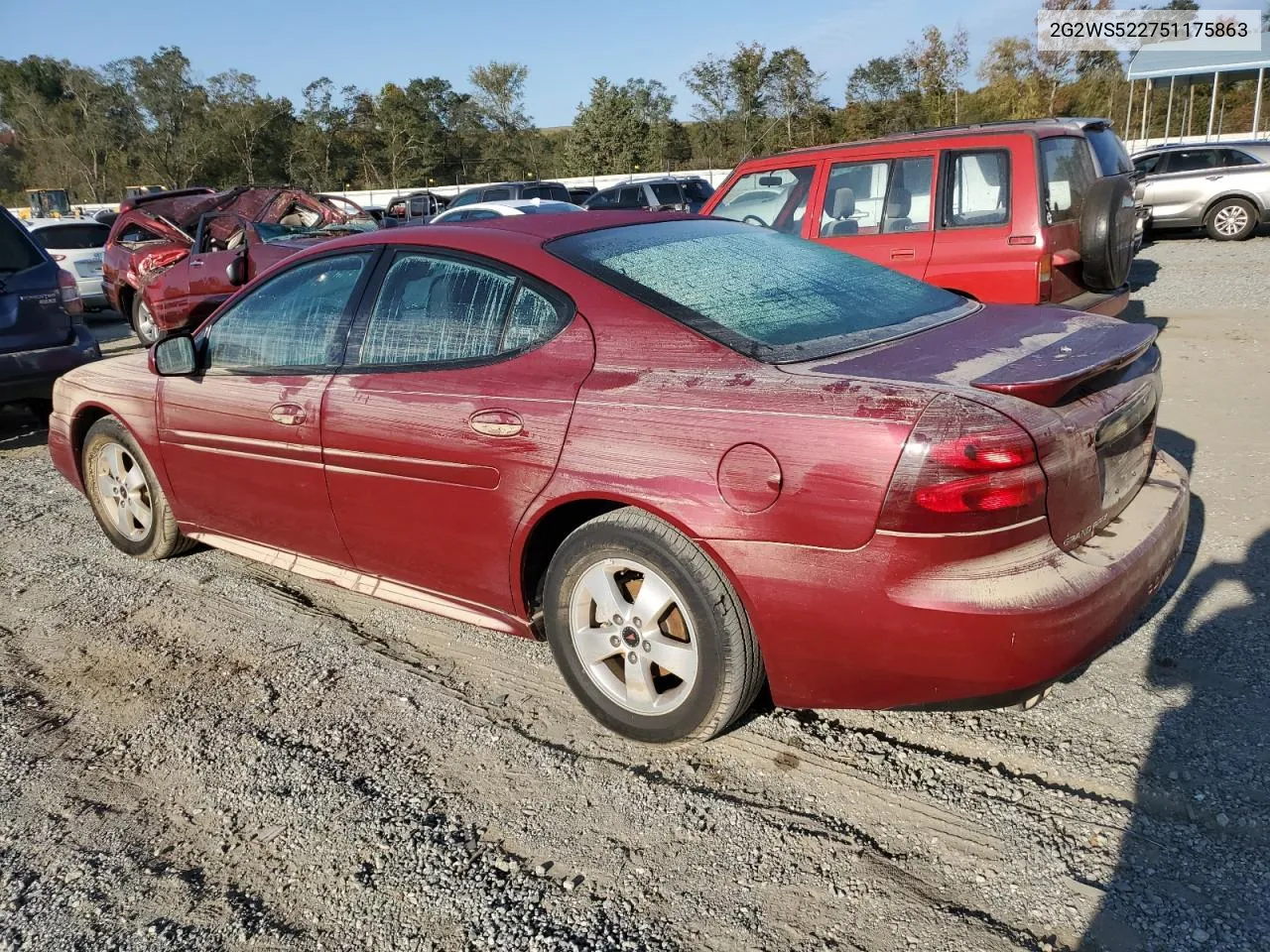 2005 Pontiac Grand Prix Gt VIN: 2G2WS522751175863 Lot: 76010644