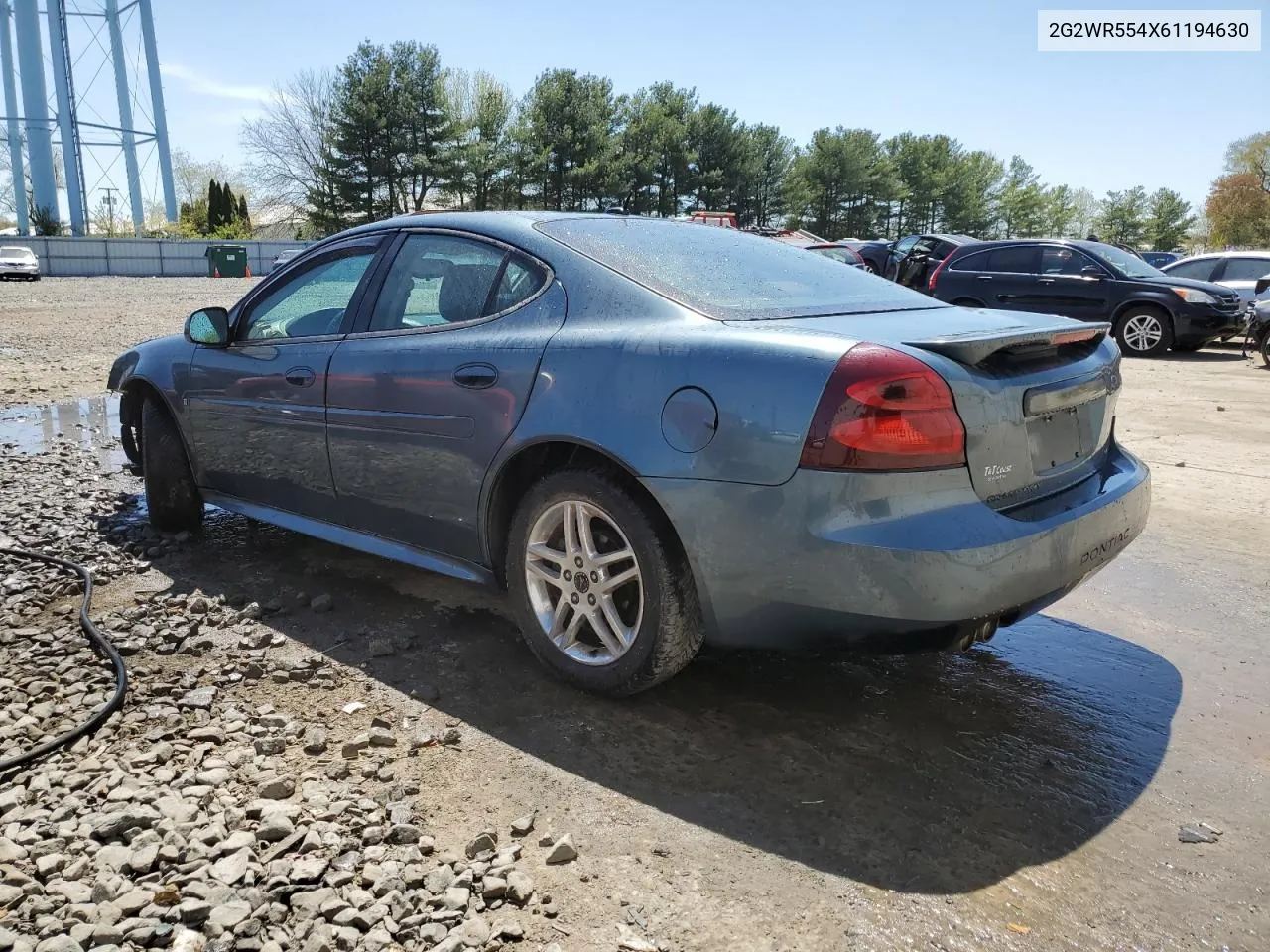 2006 Pontiac Grand Prix Gt VIN: 2G2WR554X61194630 Lot: 51925764