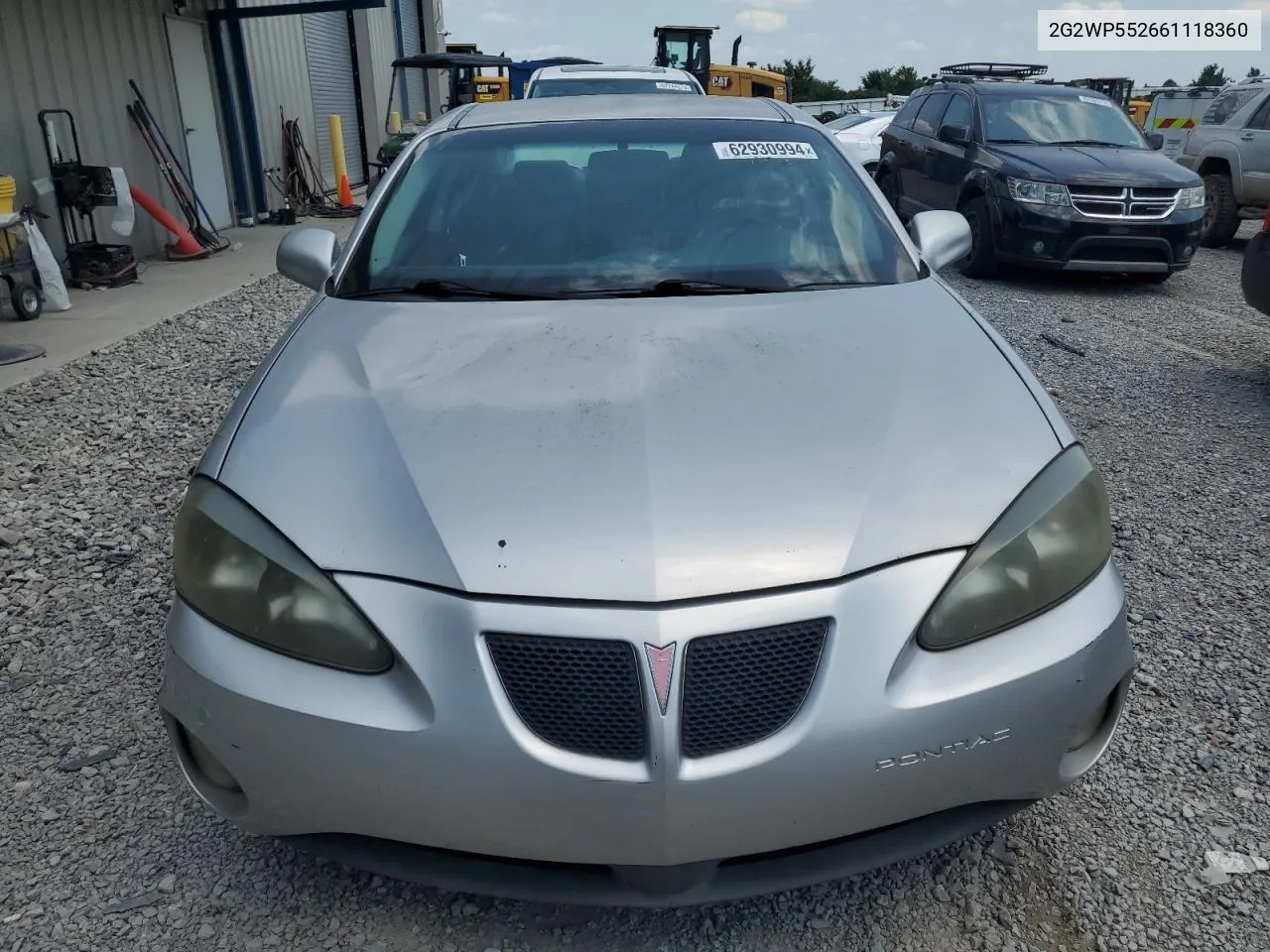 2006 Pontiac Grand Prix VIN: 2G2WP552661118360 Lot: 62930994