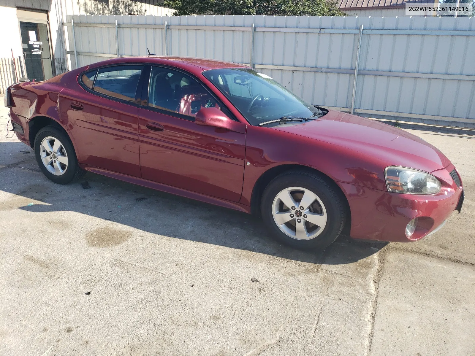 2006 Pontiac Grand Prix VIN: 2G2WP552361149016 Lot: 63758734