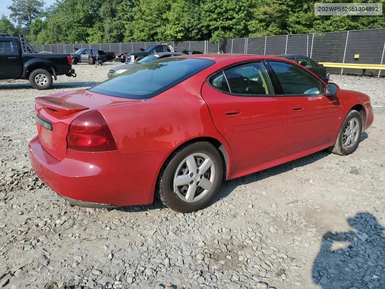 2006 Pontiac Grand Prix VIN: 2G2WP552561304892 Lot: 65183994