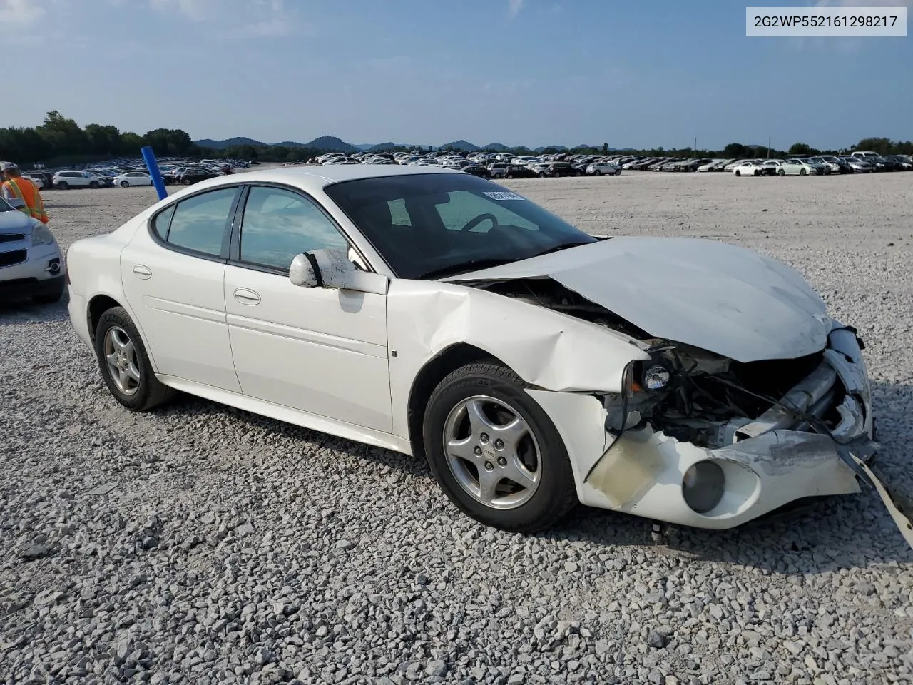 2006 Pontiac Grand Prix VIN: 2G2WP552161298217 Lot: 68541494