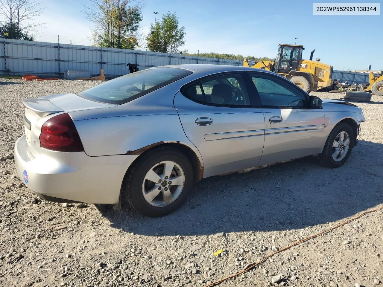 2006 Pontiac Grand Prix VIN: 2G2WP552961138344 Lot: 73329424