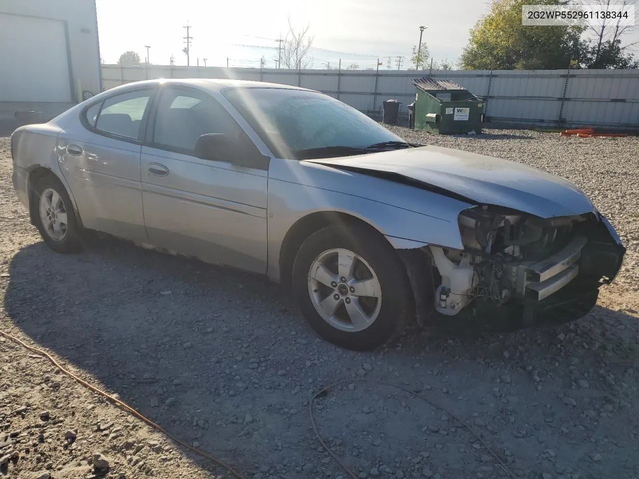 2006 Pontiac Grand Prix VIN: 2G2WP552961138344 Lot: 73329424