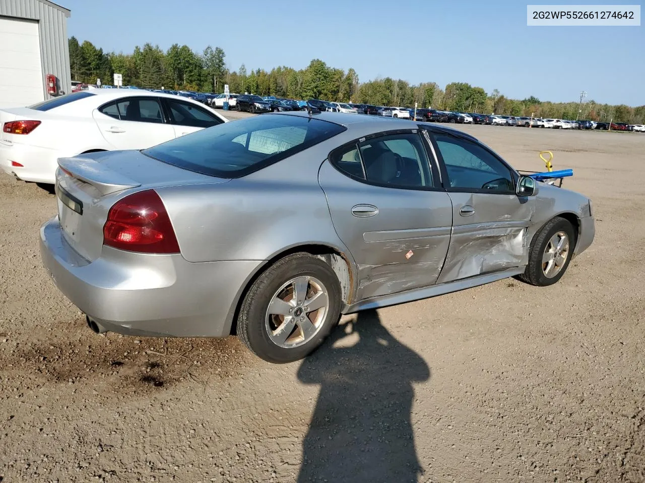 2006 Pontiac Grand Prix VIN: 2G2WP552661274642 Lot: 73592924