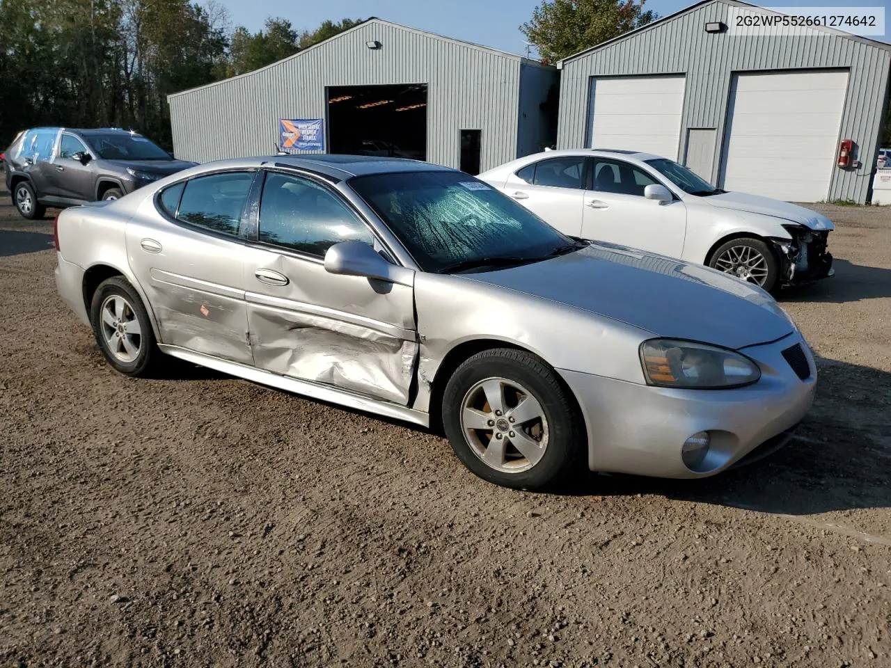 2006 Pontiac Grand Prix VIN: 2G2WP552661274642 Lot: 73592924