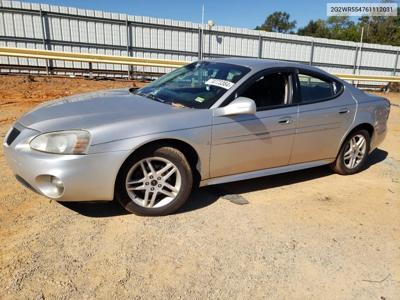 2006 Pontiac Grand Prix Gt VIN: 2G2WR554761112031 Lot: 74773384