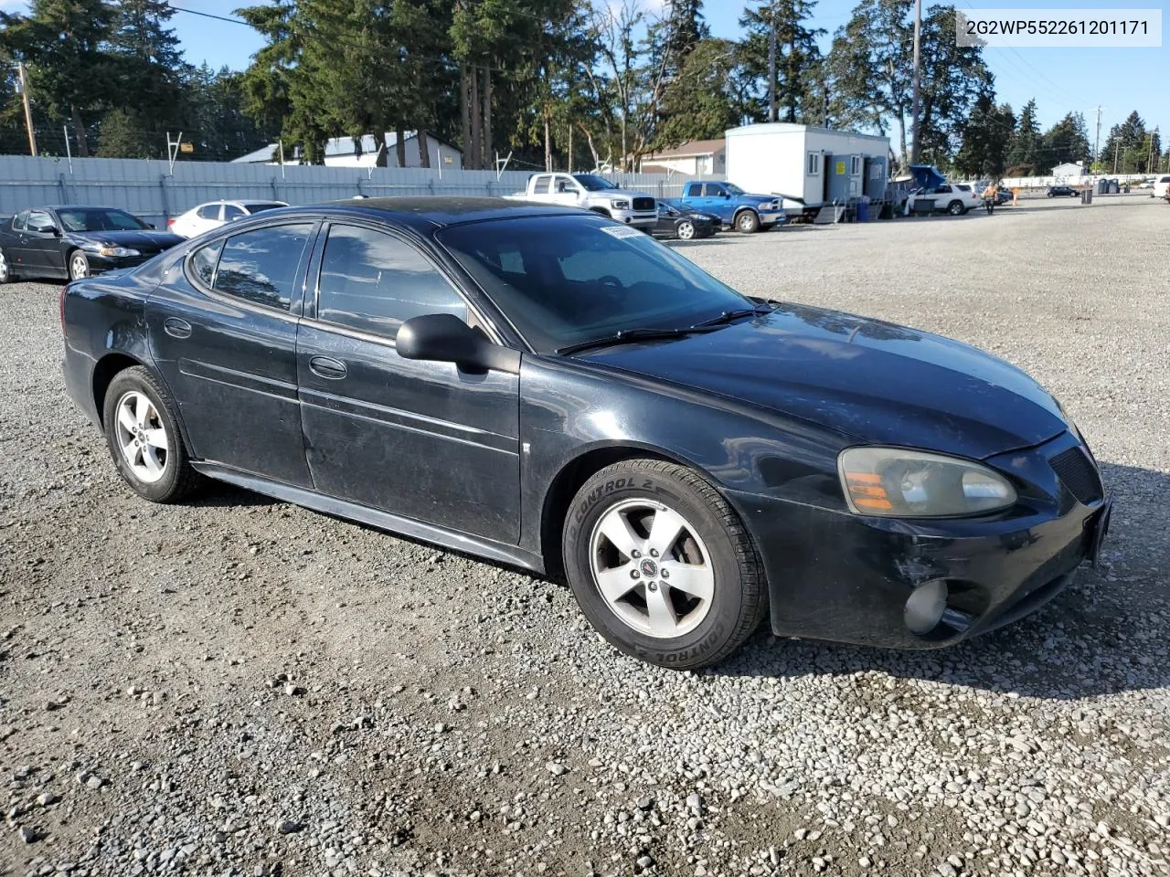 2006 Pontiac Grand Prix VIN: 2G2WP552261201171 Lot: 75550884