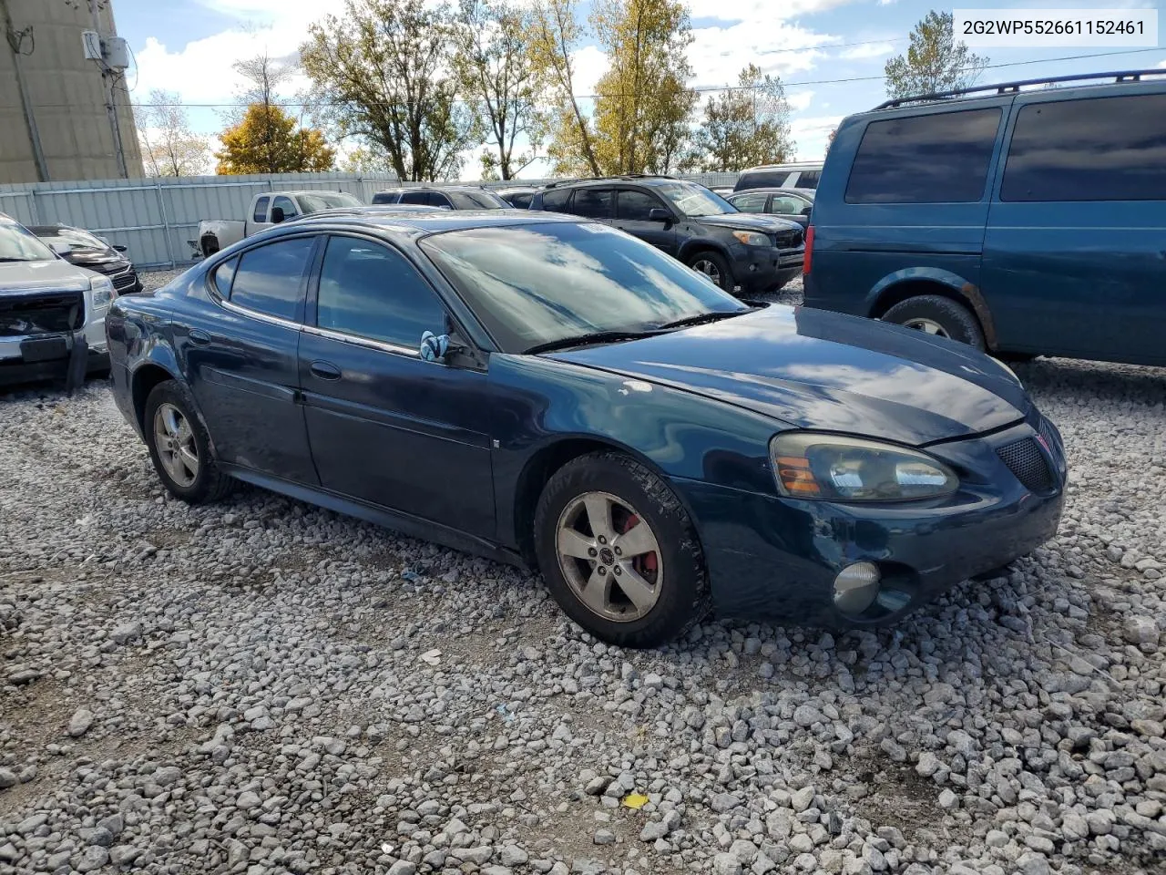 2006 Pontiac Grand Prix VIN: 2G2WP552661152461 Lot: 76341724