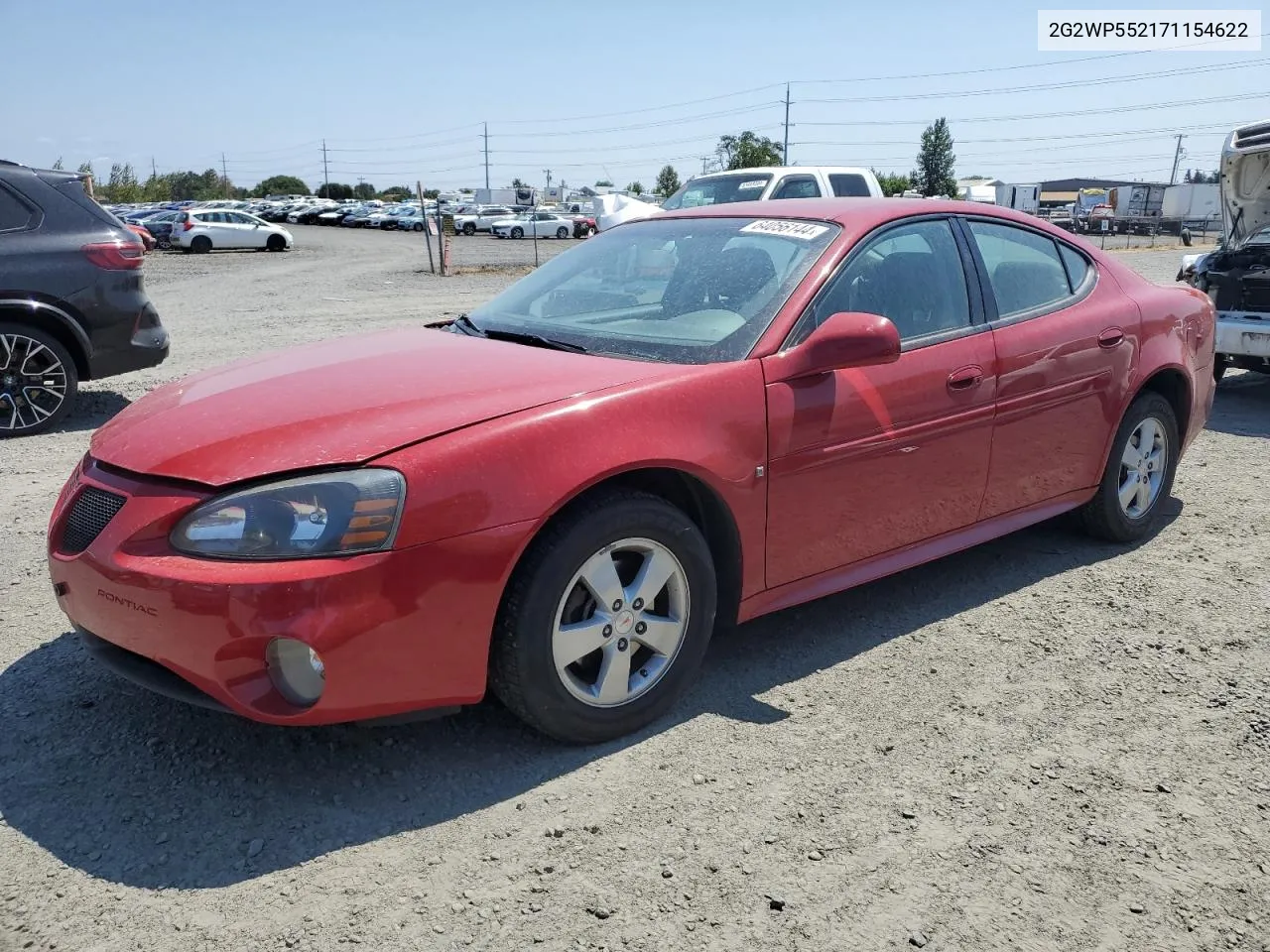 2007 Pontiac Grand Prix VIN: 2G2WP552171154622 Lot: 64056144