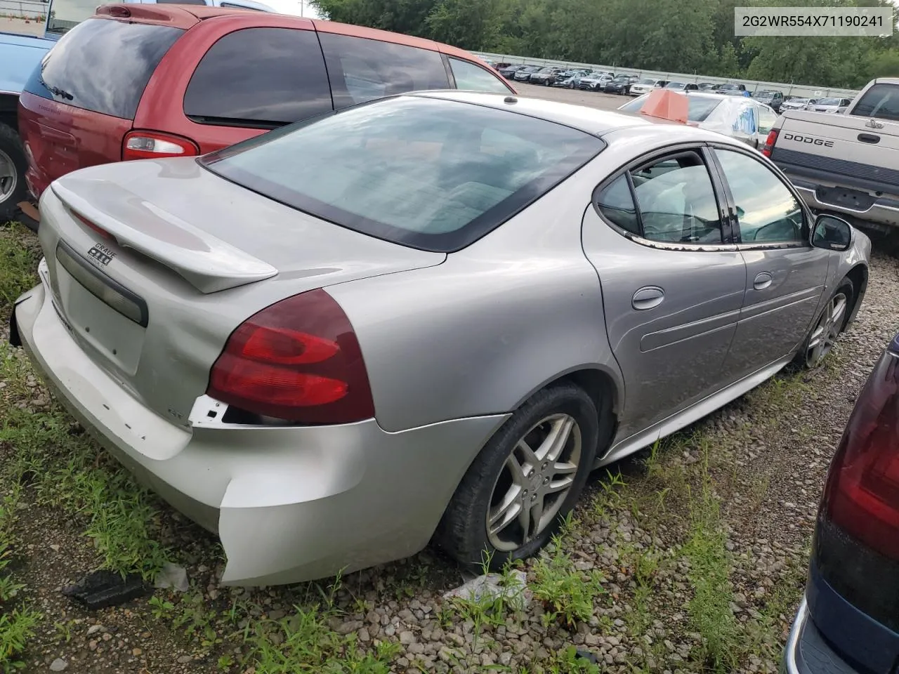 2007 Pontiac Grand Prix Gt VIN: 2G2WR554X71190241 Lot: 65907594