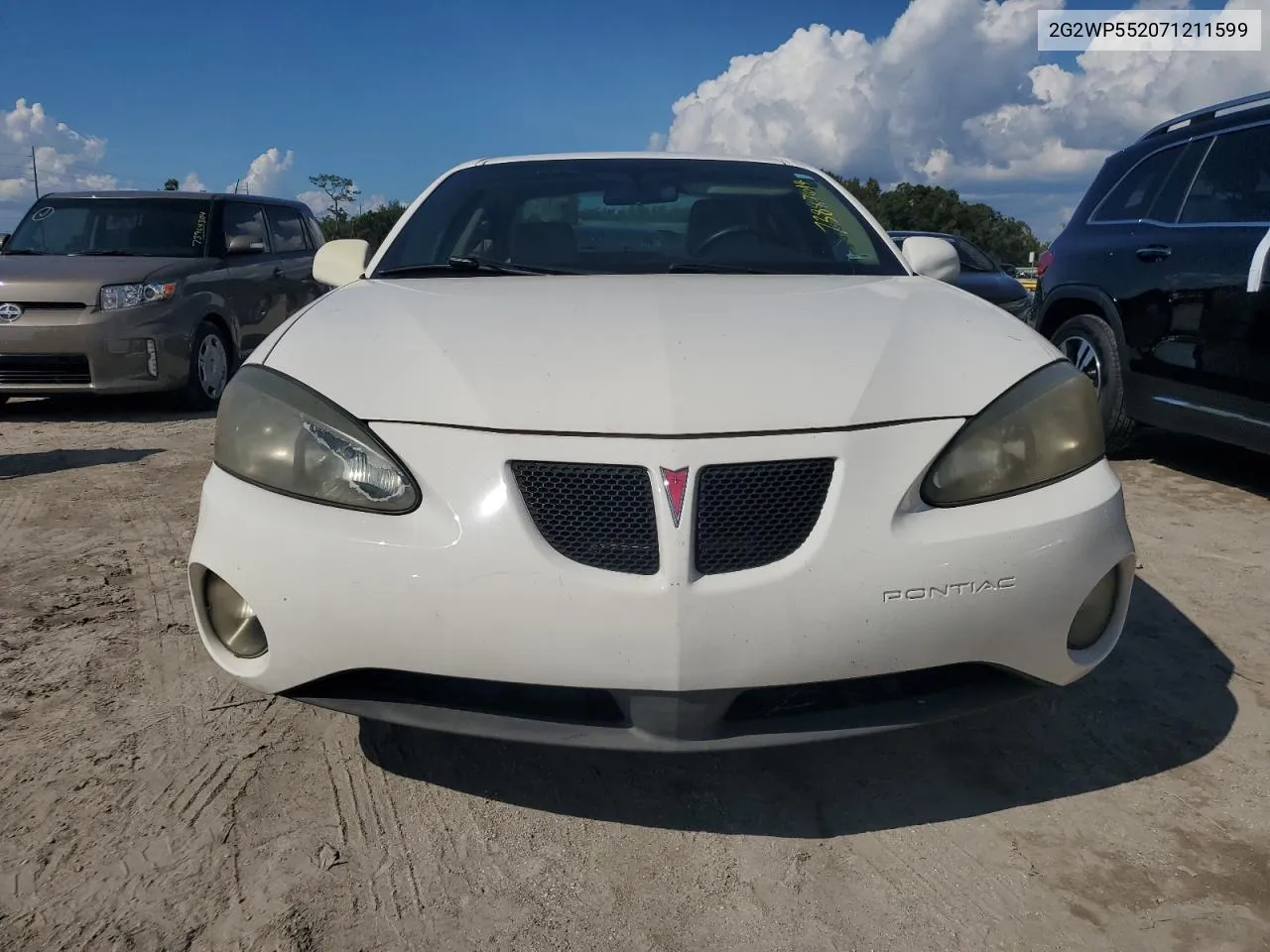 2007 Pontiac Grand Prix VIN: 2G2WP552071211599 Lot: 73887614