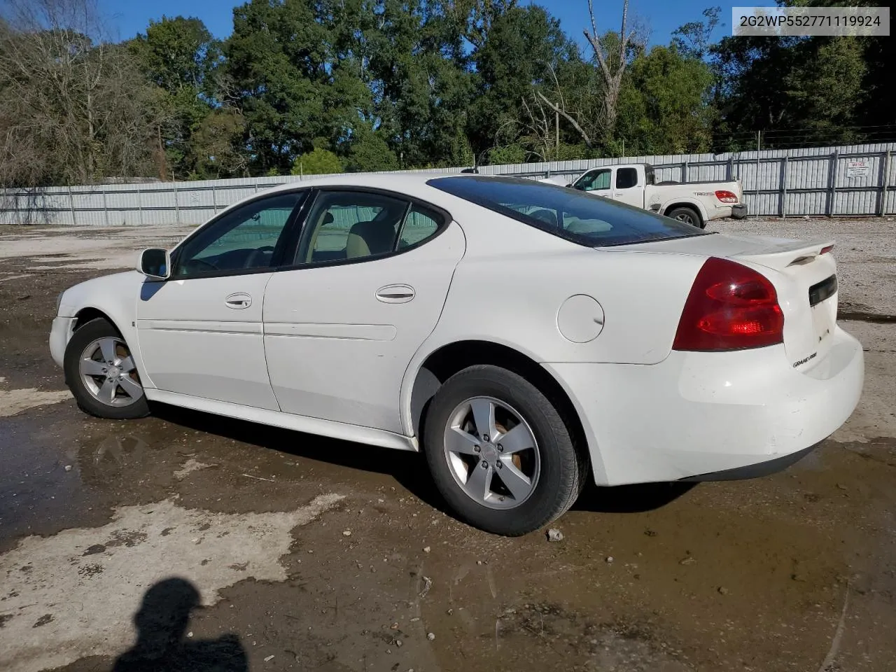 2007 Pontiac Grand Prix VIN: 2G2WP552771119924 Lot: 76120864