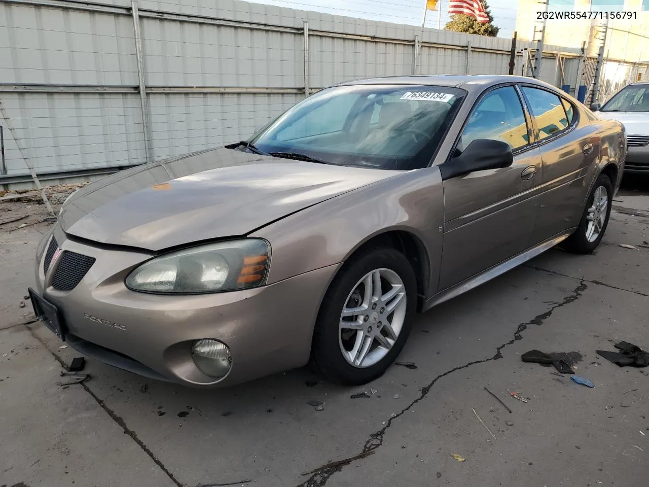 2007 Pontiac Grand Prix Gt VIN: 2G2WR554771156791 Lot: 76349134