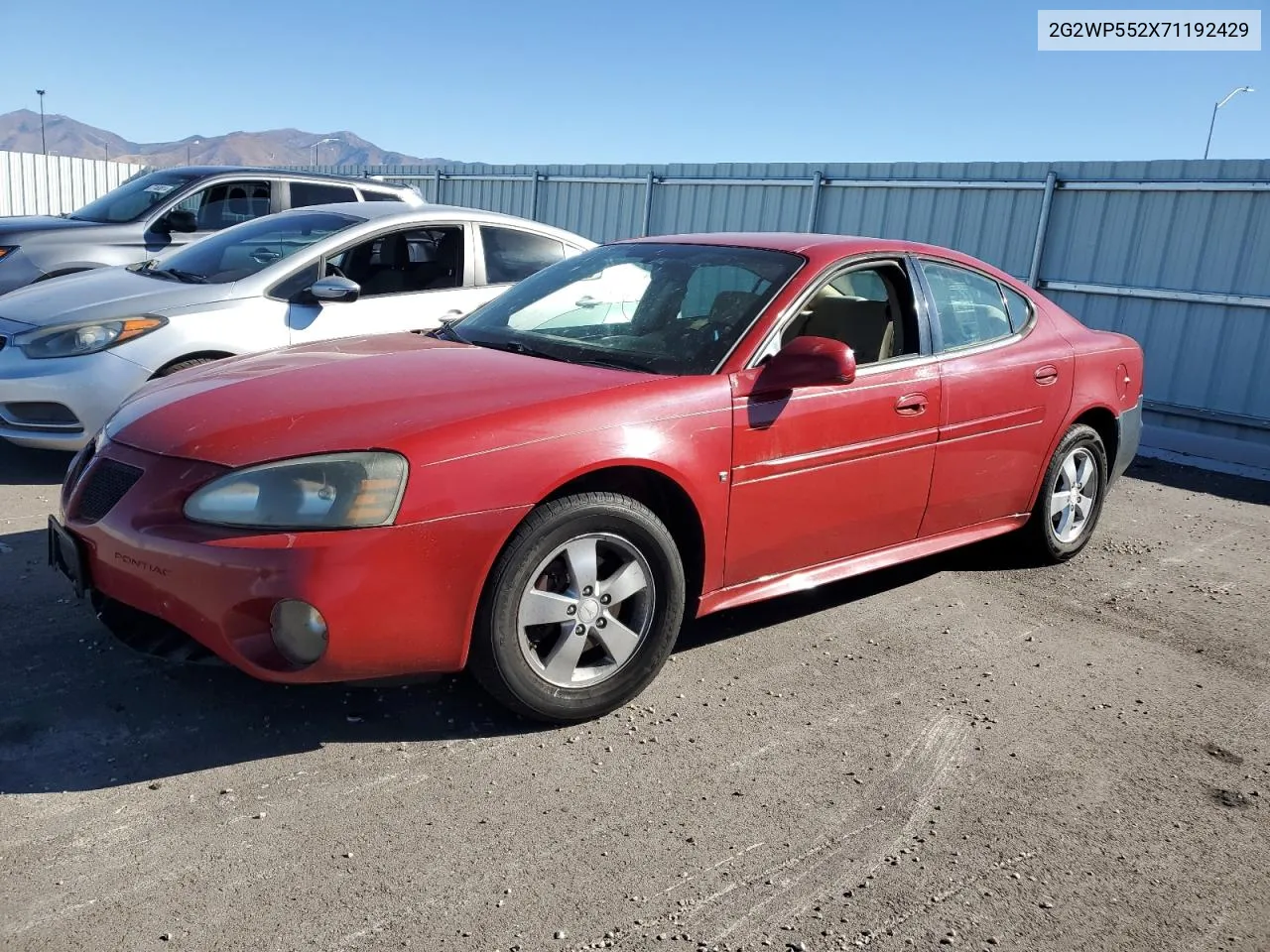 2007 Pontiac Grand Prix VIN: 2G2WP552X71192429 Lot: 77383574