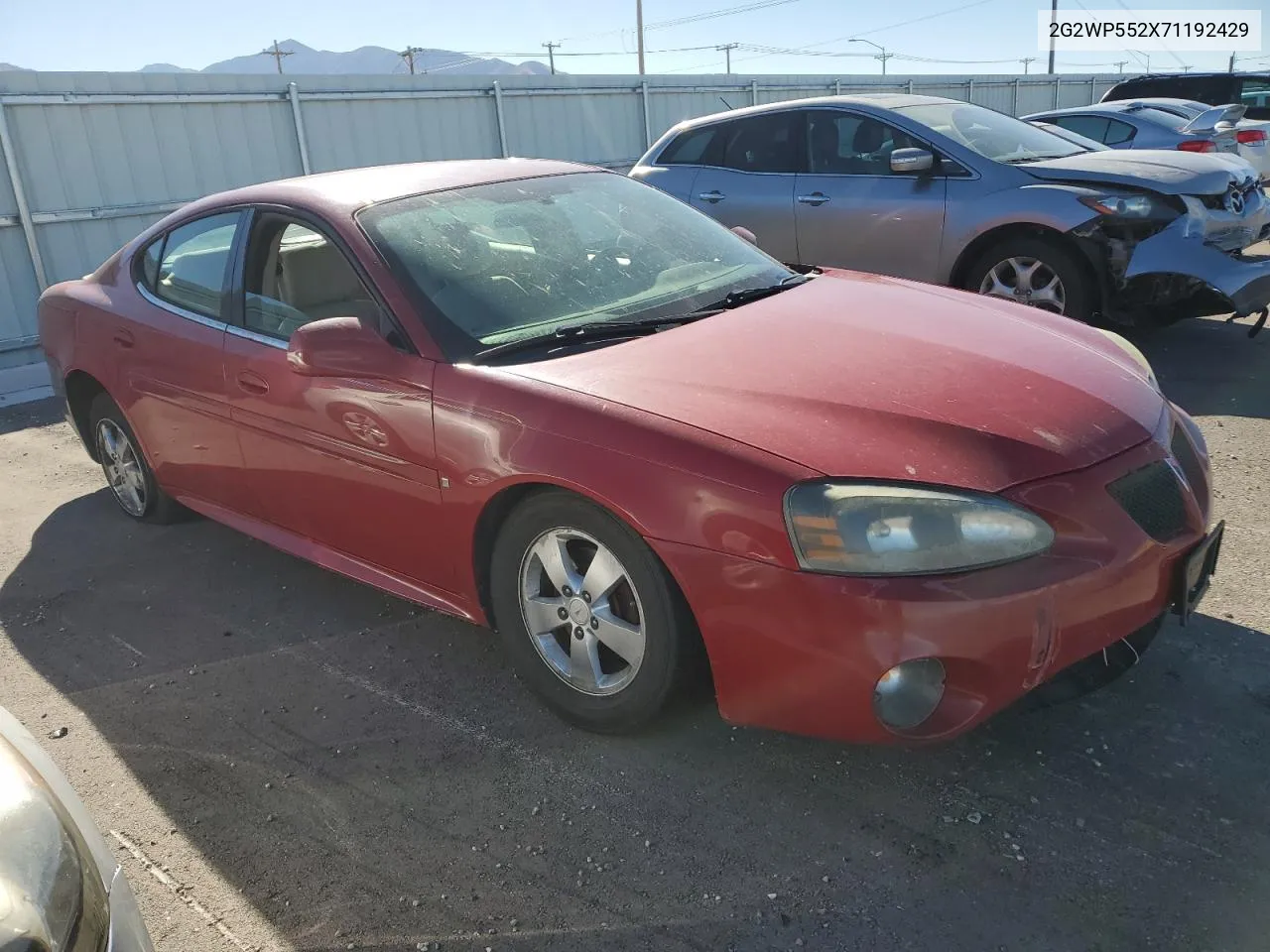 2007 Pontiac Grand Prix VIN: 2G2WP552X71192429 Lot: 77383574