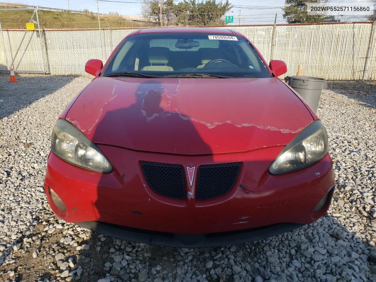 2007 Pontiac Grand Prix VIN: 2G2WP552571156860 Lot: 78599504