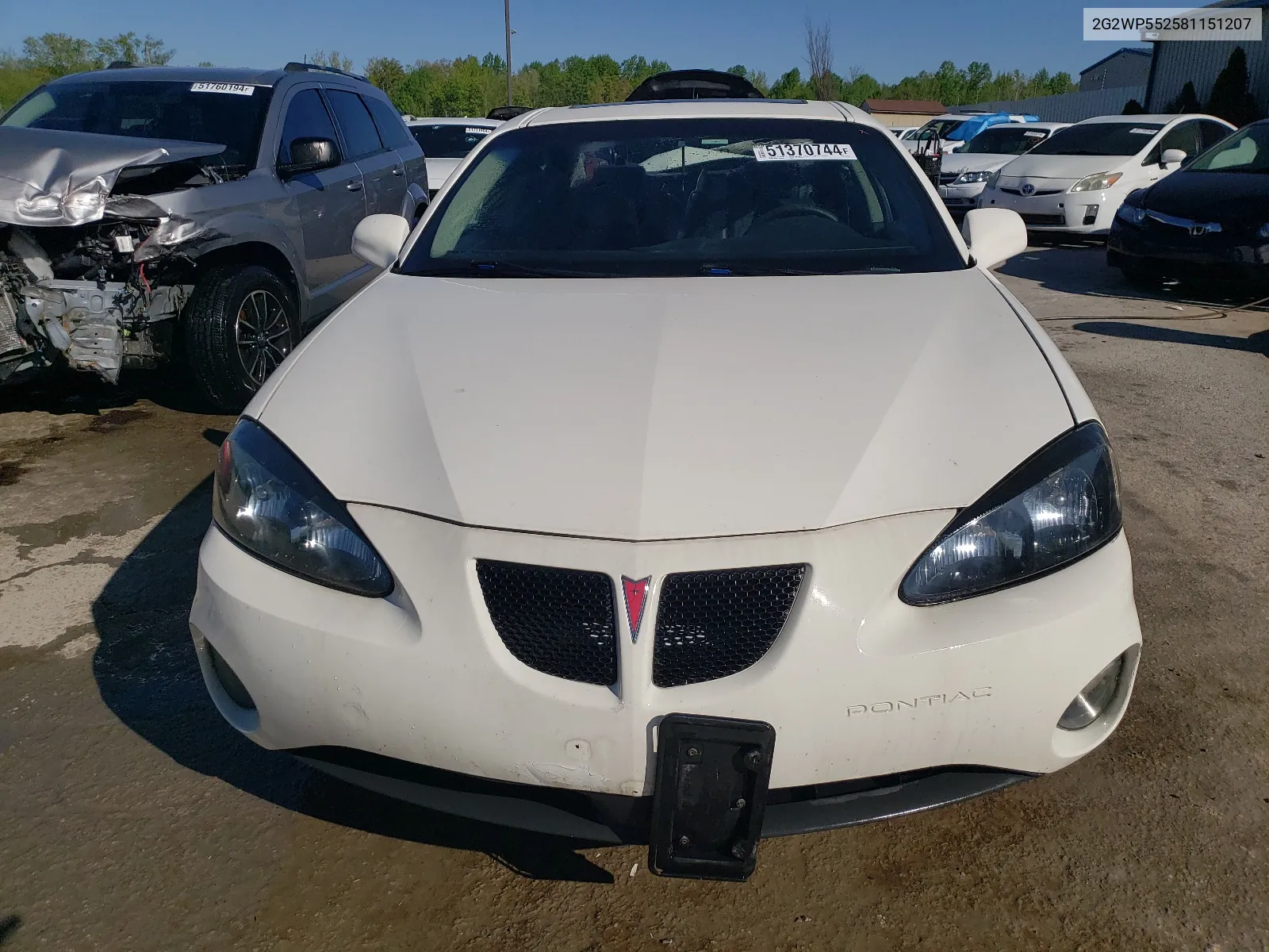 2008 Pontiac Grand Prix VIN: 2G2WP552581151207 Lot: 51370744