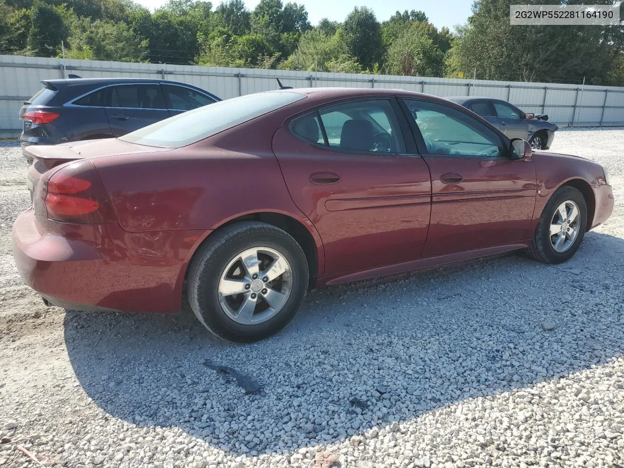 2008 Pontiac Grand Prix VIN: 2G2WP552281164190 Lot: 69142424