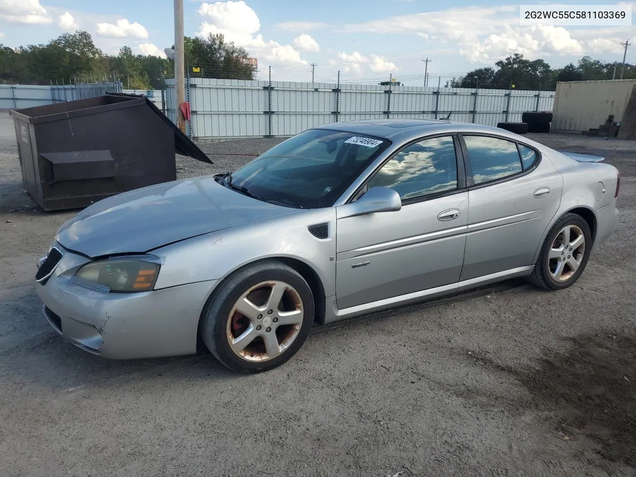 2008 Pontiac Grand Prix Gxp VIN: 2G2WC55C581103369 Lot: 73246904