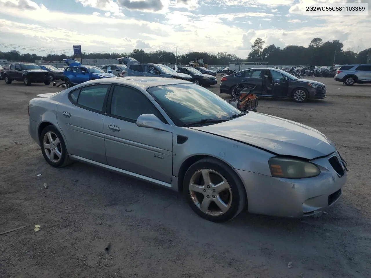 2008 Pontiac Grand Prix Gxp VIN: 2G2WC55C581103369 Lot: 73246904