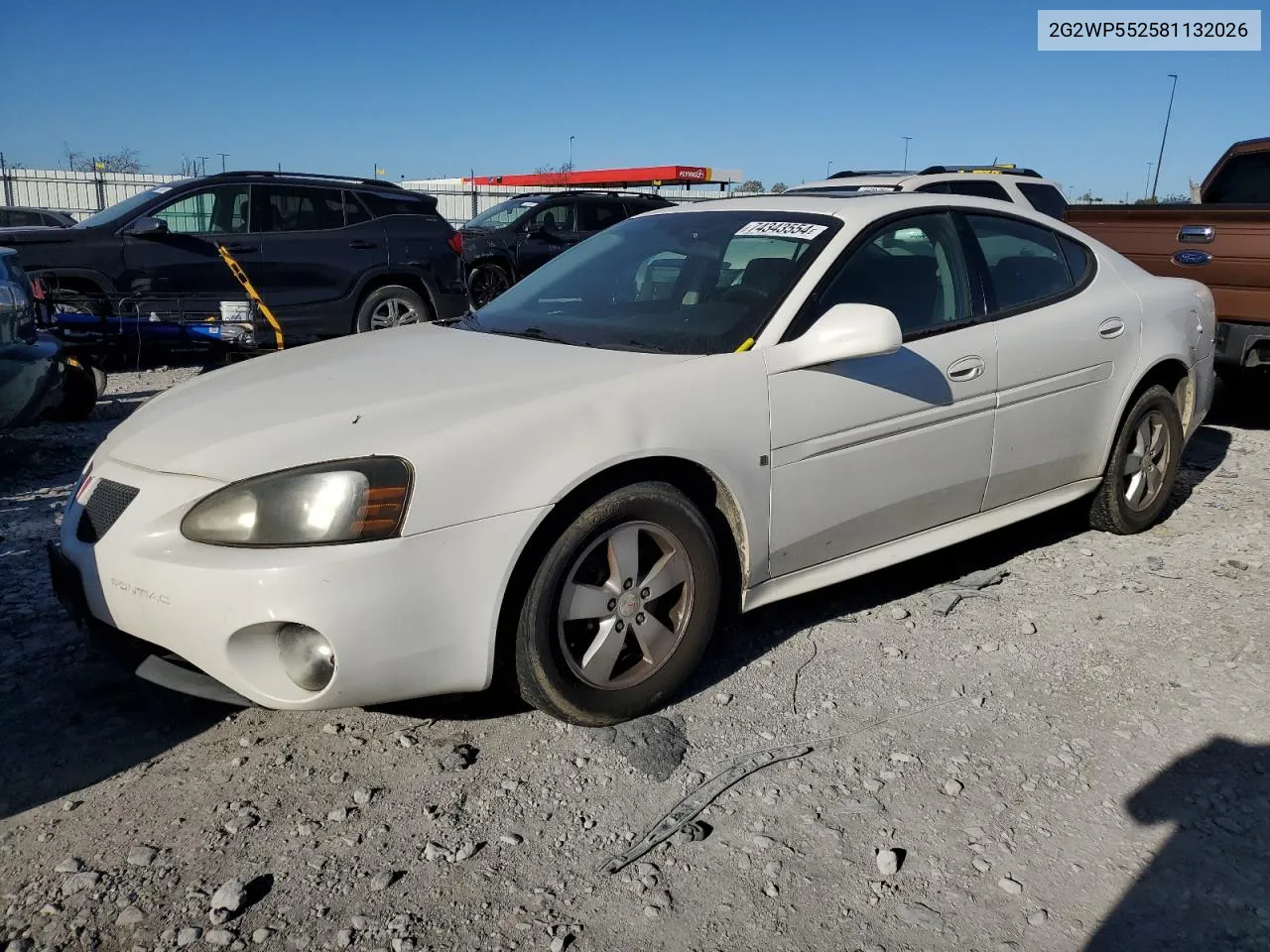 2008 Pontiac Grand Prix VIN: 2G2WP552581132026 Lot: 74343554