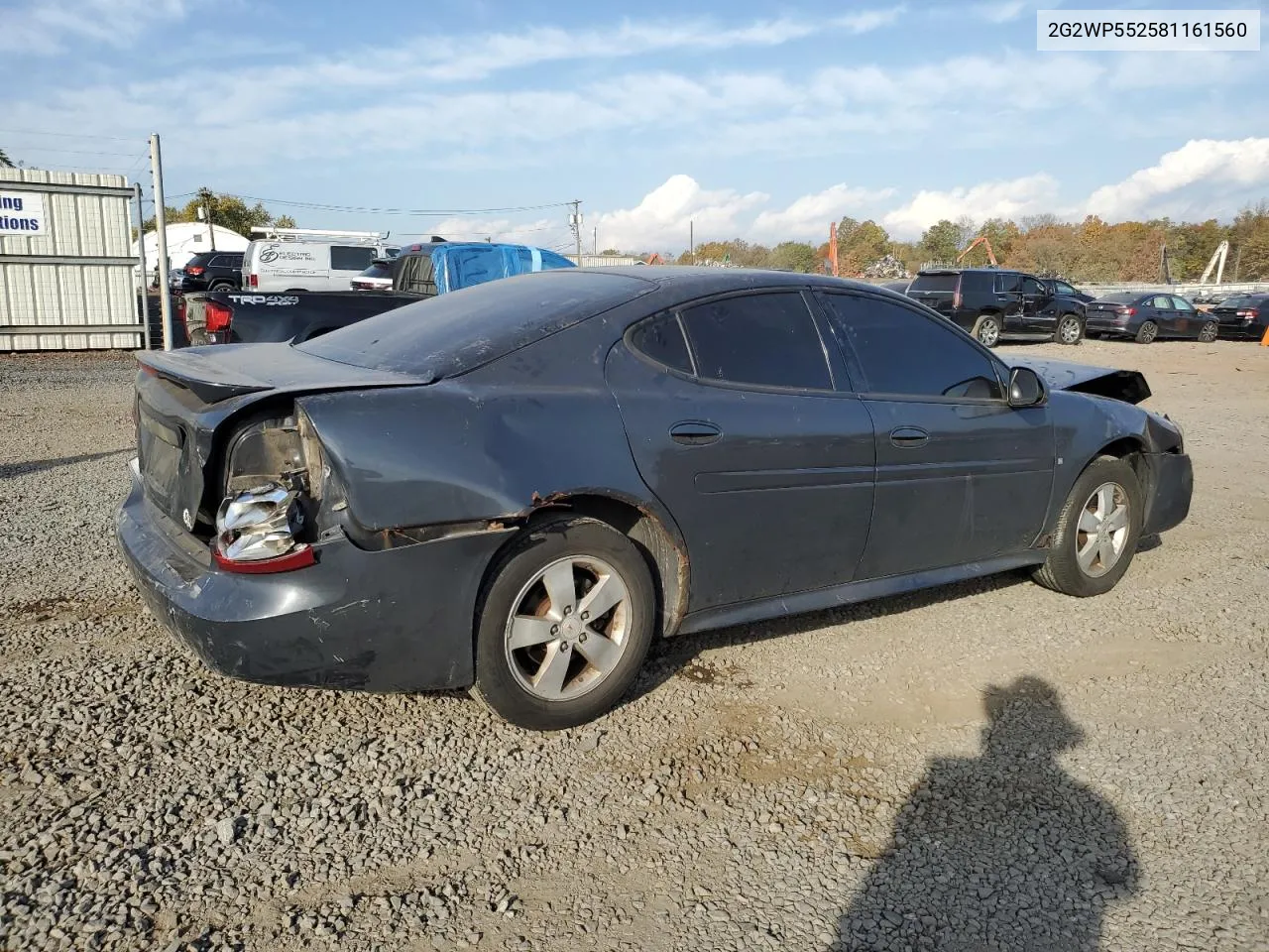 2008 Pontiac Grand Prix VIN: 2G2WP552581161560 Lot: 75703674