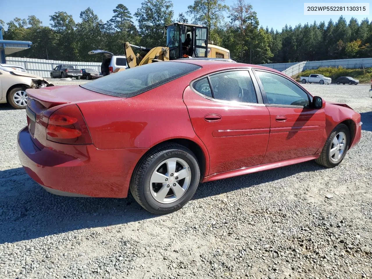 2008 Pontiac Grand Prix VIN: 2G2WP552281130315 Lot: 76930884