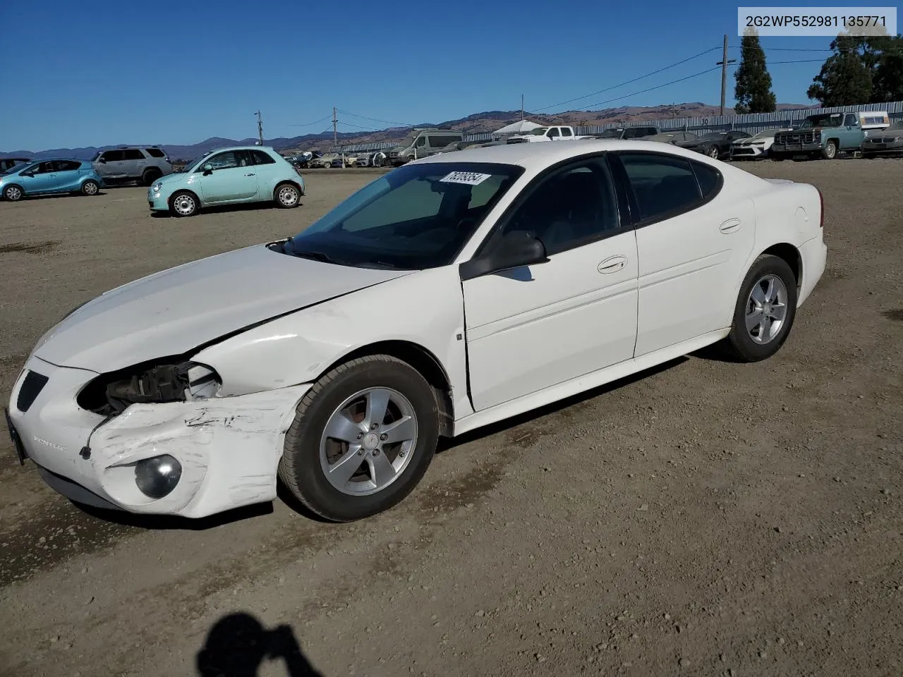 2008 Pontiac Grand Prix VIN: 2G2WP552981135771 Lot: 78209354