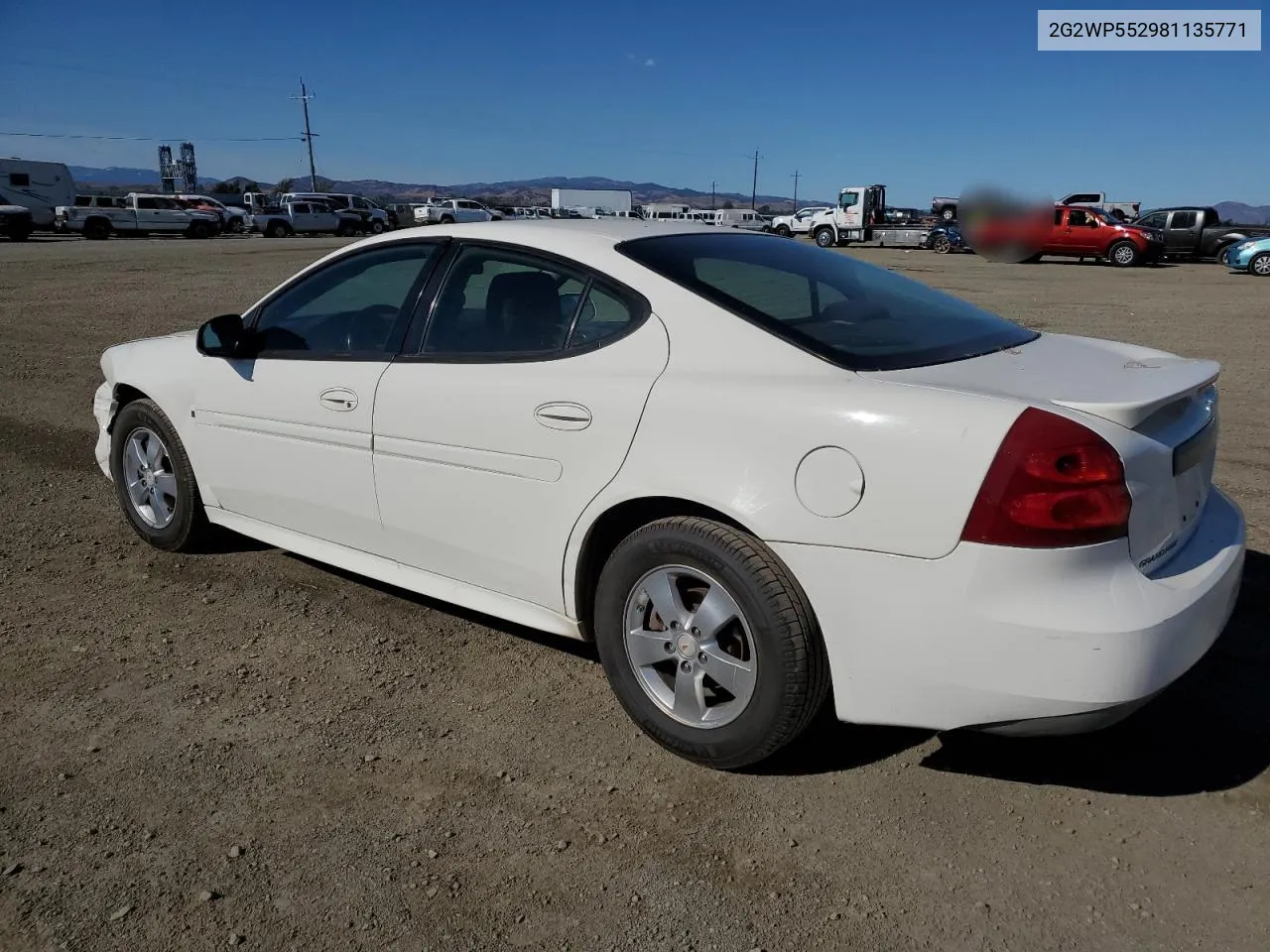 2008 Pontiac Grand Prix VIN: 2G2WP552981135771 Lot: 78209354