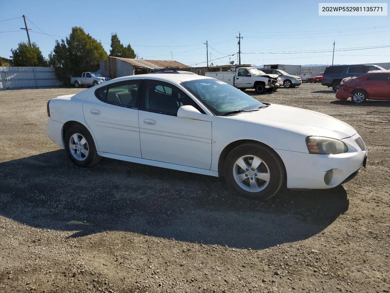 2008 Pontiac Grand Prix VIN: 2G2WP552981135771 Lot: 78209354