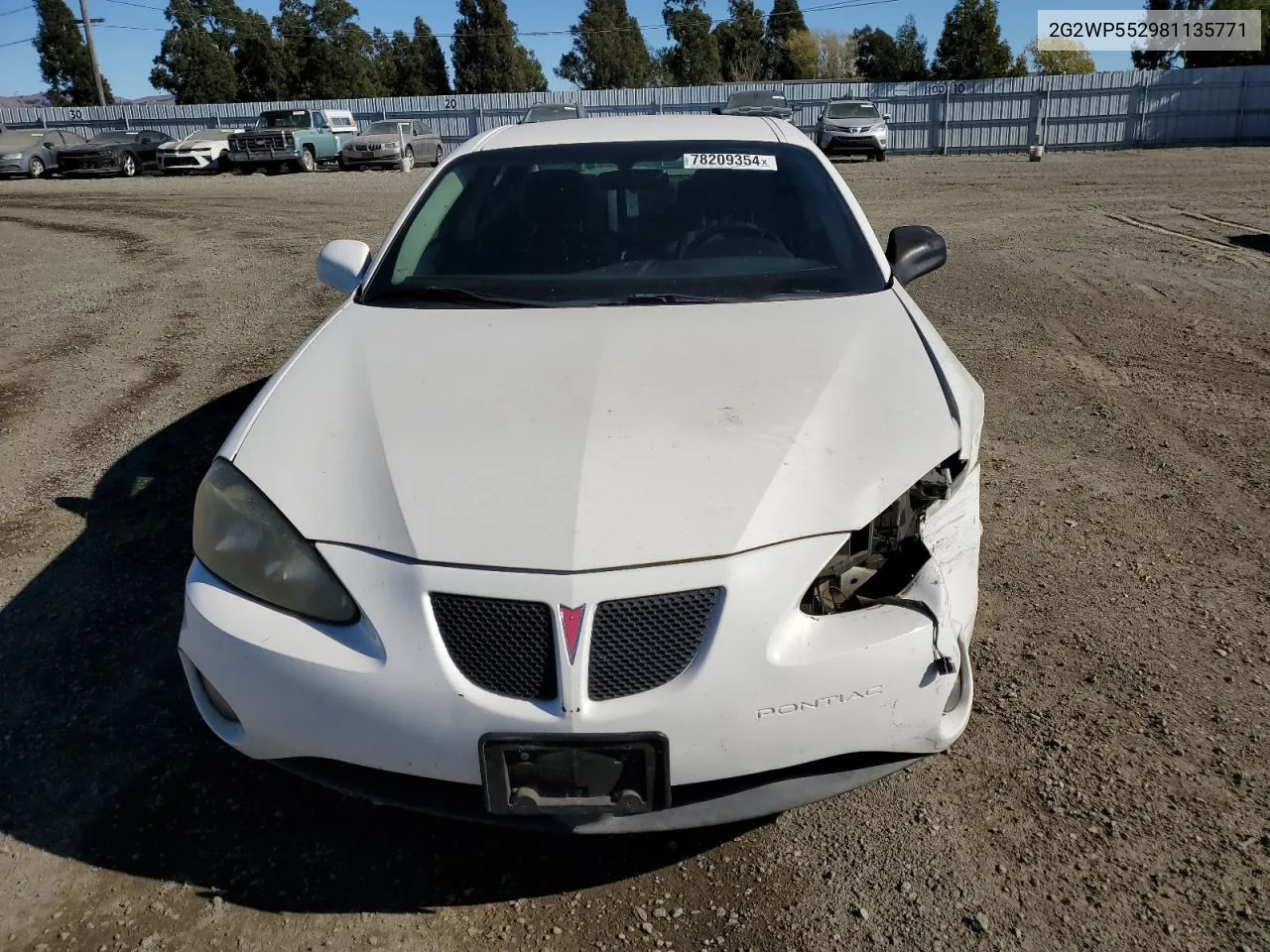 2008 Pontiac Grand Prix VIN: 2G2WP552981135771 Lot: 78209354