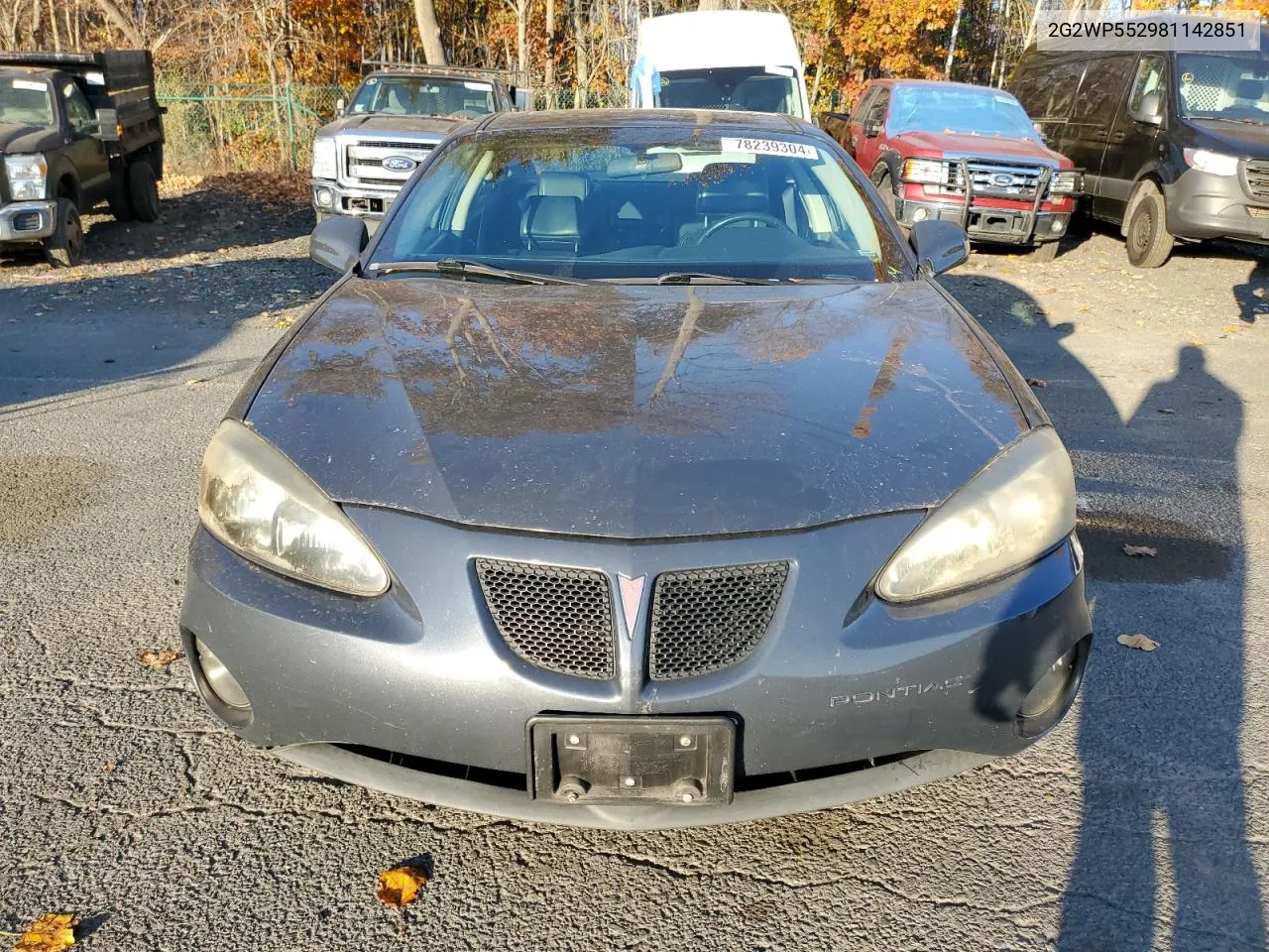 2008 Pontiac Grand Prix VIN: 2G2WP552981142851 Lot: 78239304