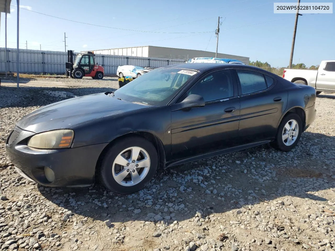 2008 Pontiac Grand Prix VIN: 2G2WP552281104720 Lot: 78700984