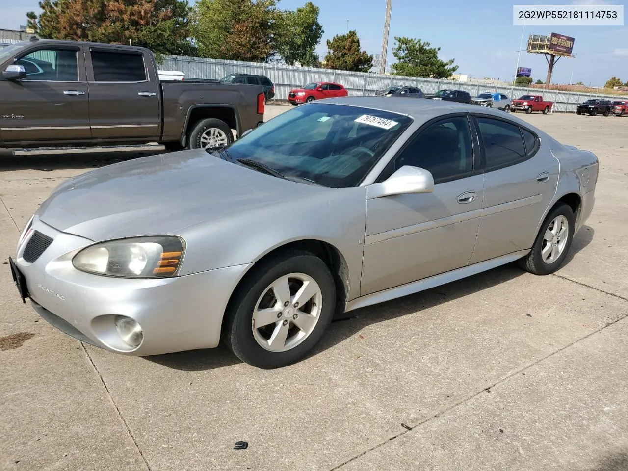 2008 Pontiac Grand Prix VIN: 2G2WP552181114753 Lot: 79767494