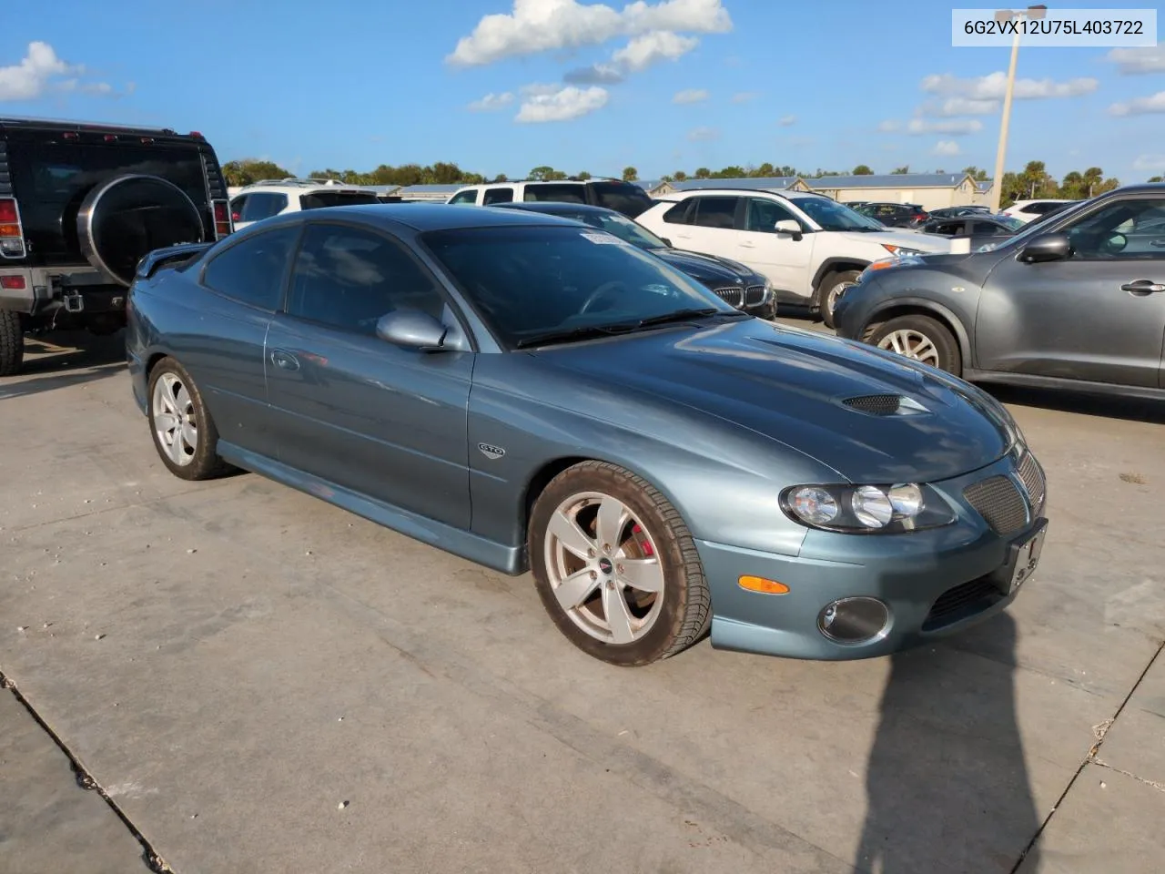 2005 Pontiac Gto VIN: 6G2VX12U75L403722 Lot: 75120934