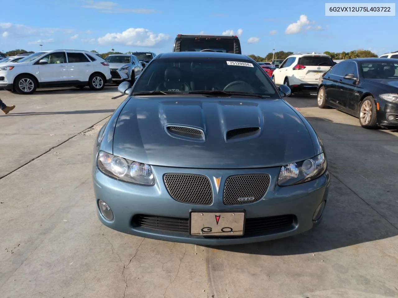 2005 Pontiac Gto VIN: 6G2VX12U75L403722 Lot: 75120934