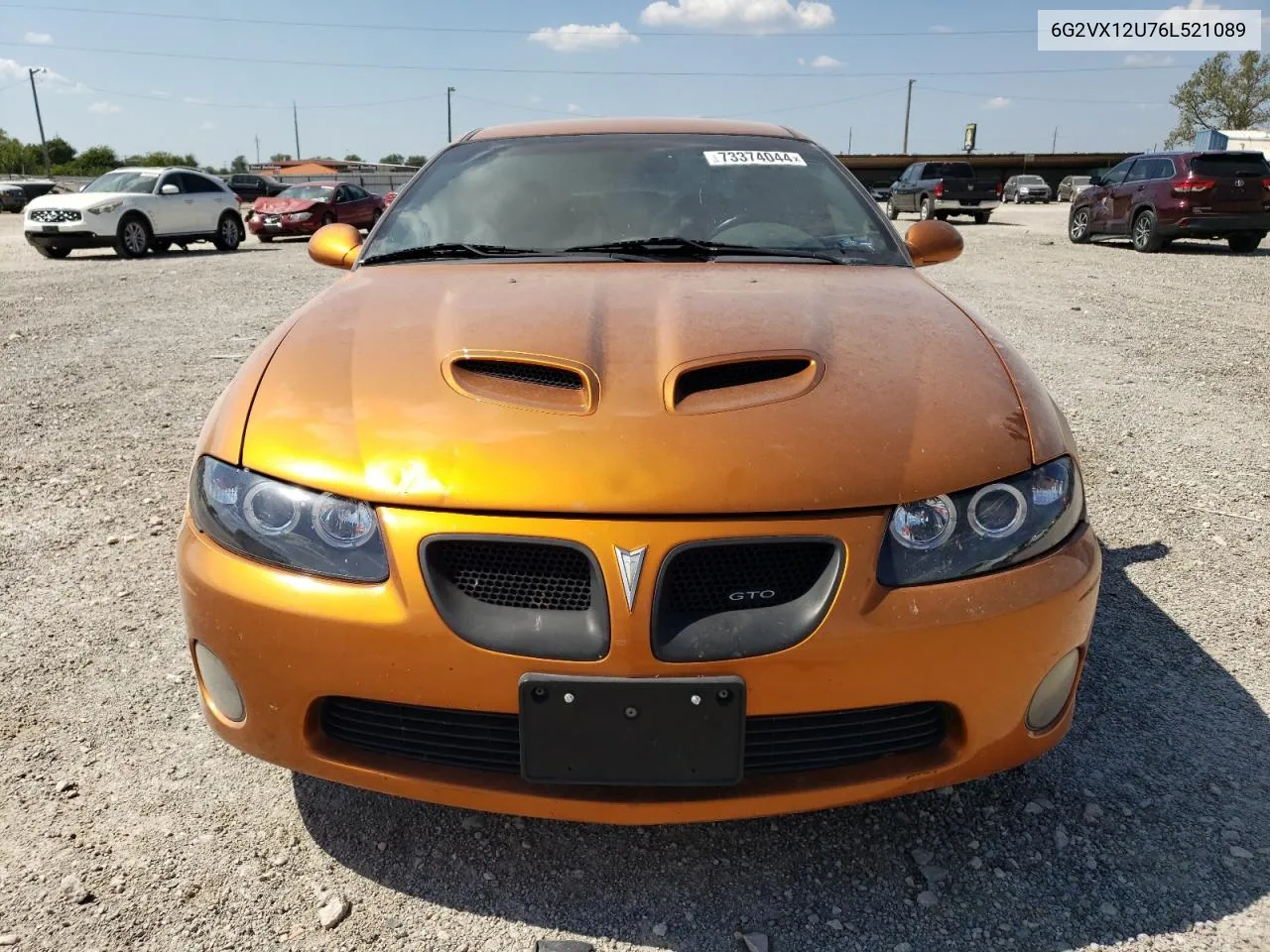 2006 Pontiac Gto VIN: 6G2VX12U76L521089 Lot: 73374044