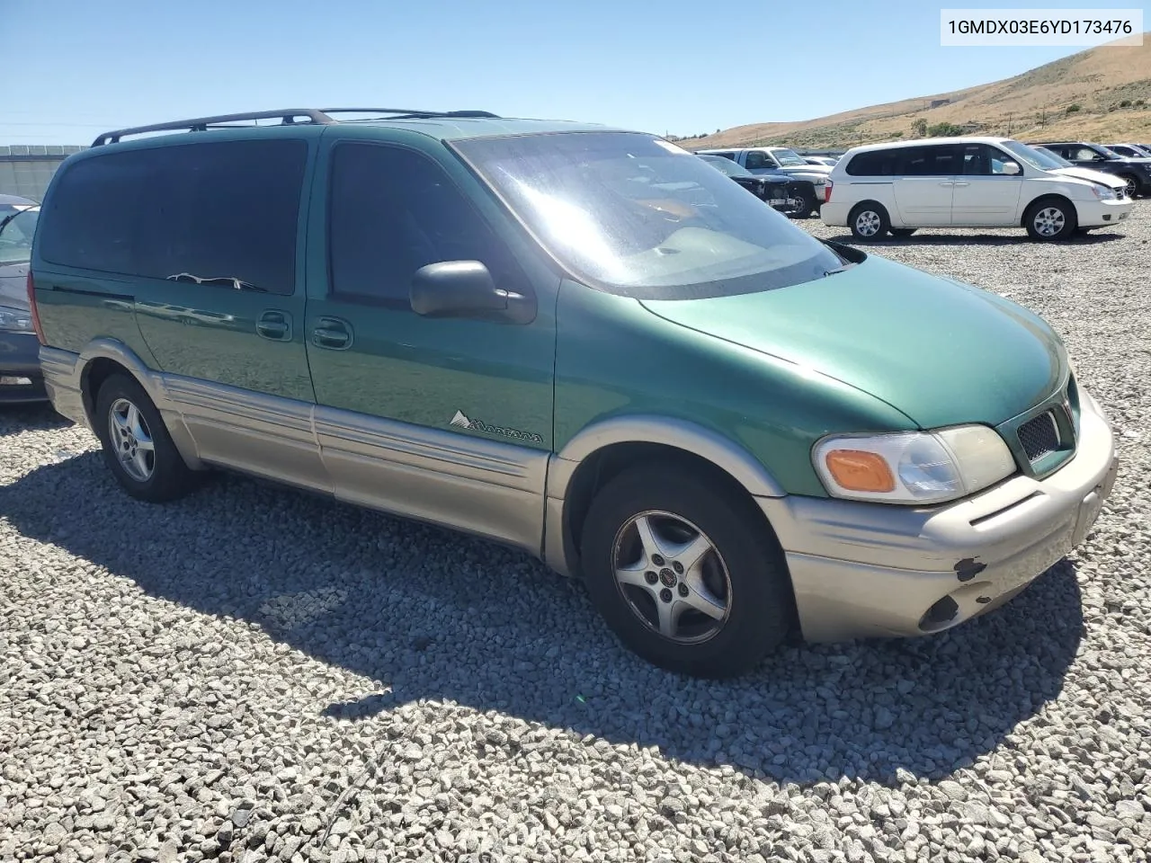 2000 Pontiac Montana VIN: 1GMDX03E6YD173476 Lot: 65871034